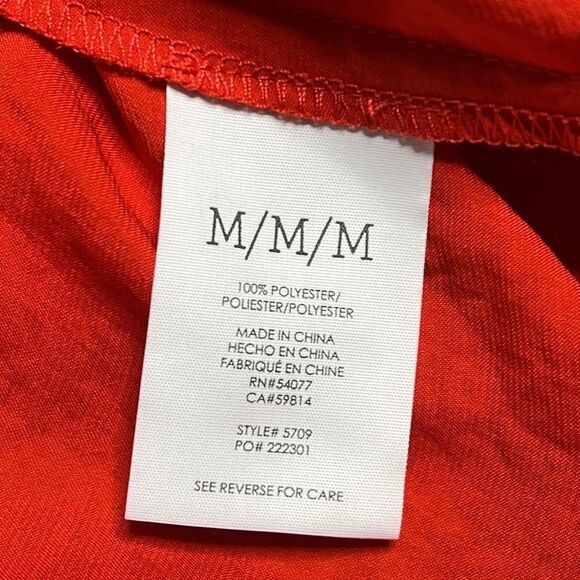 Cabi aurora Blouse Ruched 3/4 Sleeve V-Neck Pullover Popover Blouse Red M NWT - Picture 9 of 9